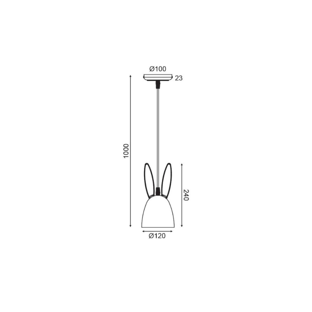 Bunny – Бел висечки детски лустер - Image 2